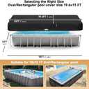 LXKCKJ 12x18 FT Pool Cover for Rectangular Above Ground Pool, Solar Oval Pool Cover Protection with Tensioner, Ideal for Rectangular/Oval Frame Pool Waterproof & UV-Resistant (Black)