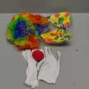 jiebor Clown Costume Set Clown Rainbow Wig Nose Bow Tie White Gloves Accessories for Parties Carnivals Pretend Play Women Men Adults