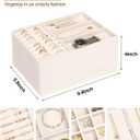 Jenseits 4 Jewelry Organizer Drawer Insert, Stackable Velvet Jewelry Tray Organizer Display Case Storage Containers, Earring Holder Necklace Watch Bracelet Accessary Ring Trays, Gift For Women (Beige)