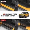 Hellet 4PCS Car Door Sill Protector for Ford 2021-2025 2026 Bronco Sport Accessories Matte Black ABS Plastic Material Full Coverage Door Entry Guards