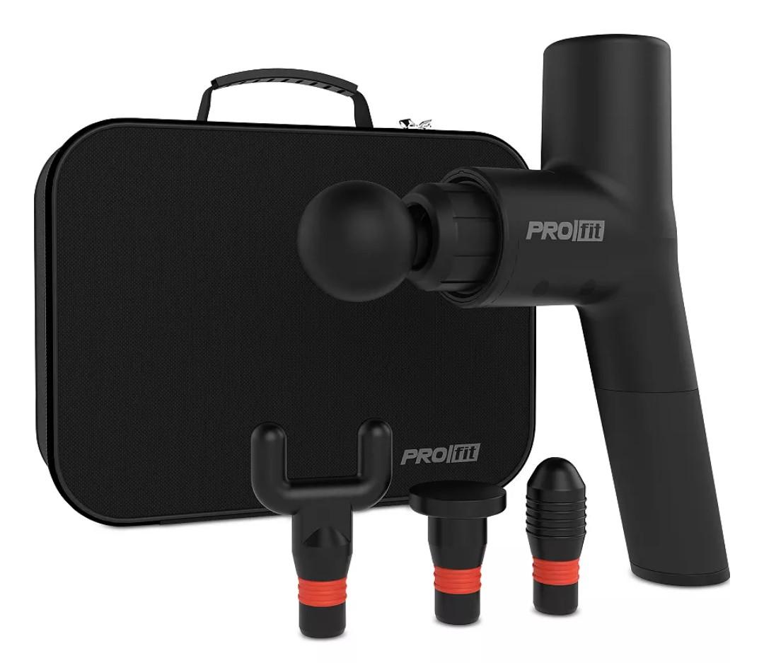 PROfit Percussion Muscle Massage Gun, Rechargeable Deep Tissue Full-Body Massager with Multiple Attachments