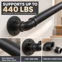 5FT (60") Hand Rails for Outdoor Steps, 1.25" Pipe Stair Handrail & Heavy-Duty Grab Bars for Wall, Black Metal Staircase Handrails, Industrial Outdoor Grab Bar for Porch Deck & Indoor Stairs
