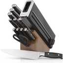 Ninja K52013 Foodi NeverDull Premium 13 Piece German Stainless Steel Wood Series Knife System with Built-in Sharpener, Walnut Stain/Black