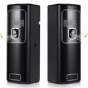 Rossesay 2 Pcs Automatic Air Freshener Spray Dispenser with Screen LCD Perfume Dispenser Wall Mount/Standing Capacity for Bathroom Hotel Office Commercial Place (Black)