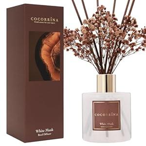 Cocorrna Reed Diffuser - Bamboo Stream Scented Diffuser with 8 Sticks Home Fragrance Reed Diffuser for Bathroom Shelf Decor (Flower/6.7 Ounce/1pack)