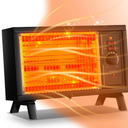 JASUN Radiant Heater Electric Space Heater Fast Heating with Adjustable Thermostat, Portable Indoor Heater with Handle Quiet1250W/1500W for Office Home Garage Bedroom ETL Approved Black