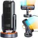 Oscillating Space Heater With Timer 3 Heat Levels - 14 inch Space Heater Indoor Portable - 1200w 700w Under Desk Heater for Office - PTC Ceramic Tower Heater For Office Bedroon living Room