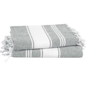 LANE LINEN Beach Towel, 2 Pack Beach Towels Oversized, 39"x71", Quick Dry Pool Towels for Adults, Absorbent Sandproof, Lightweight Travel Beach Towel - Alloy