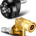 Tondiamo 1 Pcs Pressure Washer Nozzle and Pivoting Coupler Kit 6 in 1 Quick Changeover Pivot Adapter Coupler with 5 Rotation Angles 1/4 Inch Quick Changeover for Pressure Washer