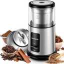 SHARDOR One Touch Coffee Grinder Electric, Spice, Herb, For Coffee Bean Spices and Seeds with 1 Removable Stainless Steel Bowl, Dry Grinder, Silver