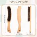 Patelai 2 Pcs Horsehair Felt Hat Brush Kit Lint Brush with Cleaning Sponge Felt Cowboy Hat Remover Kit Remove Dust Lint Brushes for Clothes Western Hats, Shoes(Wooden Color,Wood)