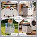 Foldable Shopping Cart with Wheels: Gray Rolling Utility Crate