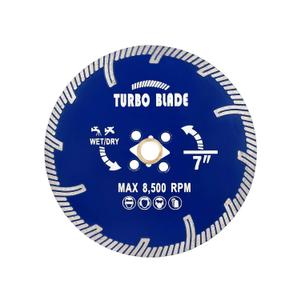 7" Granite Cutting Turbo Blade,Granite Diamond Blade for Stone,Masonry,Concrete,Marble,Brick,Paver,Dry and Wet Use