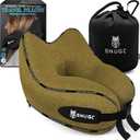 SNUGL Neck Travel Pillow - Memory Foam Airplane Pillow - Flight Pillow | Neck Support Travel Pillow with Carry Bag & Clip | Neck Pillows for Sleeping Travel Plane | Flying Travel Essentials - D.Yellow