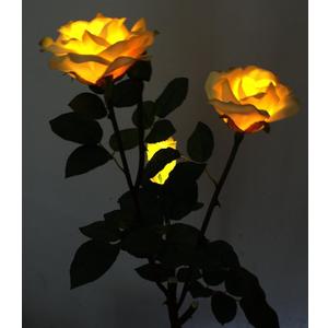 Solar-Powered Yellow Silk Rose Light Strings, 2-Pack, 16in