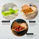 Restaurantware Paper Food Box 50 Count 30 Oz Leakproof Paper Lunch Box Greaseproof Food Container Tab-Lock Design 5.1 x 4.1 x 2.6 Inches Recyclable Blue