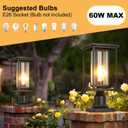 Large Outdoor Post Lights with Dusk to Dawn Sensor, Hardwired Exterior Pillar Lamps with Tempered Glass, Waterproof Aluminum Outside Pole Lights for Pathway, Garden, Patio