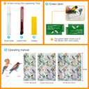 COUNTEWOL Colorful Bird and Floral Window Privacy Film Stained Glass Window Film Rainbow Window clings Non-Adhesive Reusable Decorative for Room (Colorful Birds, 17.5 x157.4 in)