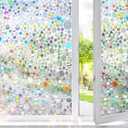 Stained Glass Window Film Rainbow Window Privacy Film,Iridescent Transparent Buble Decor Static Cling 91% UV Heat Blocking Window Sticker for Home(23.6X78.7 Inch)