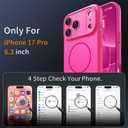 Magnetic for iPhone 17 Pro Case, [Matte Solid Color] [Full Camera Protection] Protective Case for iPhone 17 Pro - Hot Pink