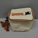 Breastmilk Cooler Bag with Ice Pack Fits 6 Baby Bottles Up to 9 Ounce, Baby Bottle Bag with Shoulder Strap for Nursing Mom Daycare, Cream