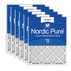 Nordic Pure 16x25x1 (15 1/2 x 24 1/2 x 3/4) Pleated MERV 12 Air Filters 6 Pack