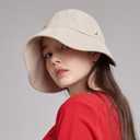 WHITE SANDS MOJA Linen Blend Victorian Bonnet Hat Sun Cap, Foldable Summer Visor | NEW Katy