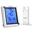 VIVOSUN Indoor Outdoor Thermometer Wireless Digital Hygrometer Temperature and Humidity Monitor with Touchscreen LCD Backlight, 200ft/60m Range, Battery Included