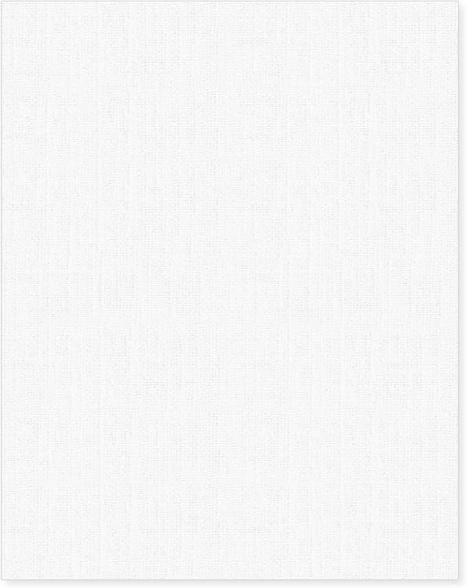 Linen Textured Cardstock White 100 Sheets 80 lb Cover, 8.5 x 11 Inches for Printers, Invitation, Arts and Craft, Scrapbook, DIY Projects