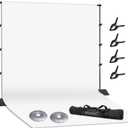 Photo Video Studio Photography 10 x 8.5ft Pipe and Drape Stand with 12 x10ft 100% Muslin White Backdrop Background Support System Kit,Clamp, Water Bag,Carry Bag