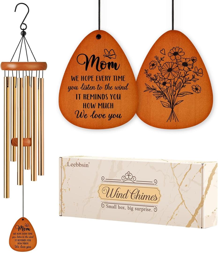 Gifts for Mom, Moms Wind Chimes, Best Gift for Mom, Mother Birthday Gift from Daughter Son, Love Reminder Gifts for Mother's Day Christmas