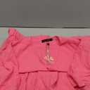 FANCYINN Womens V Neck Cute Shift Dress with Pockets Bell Sleeve Ruffle Hem Loose Swing Summer Tunic Mini Dress XL