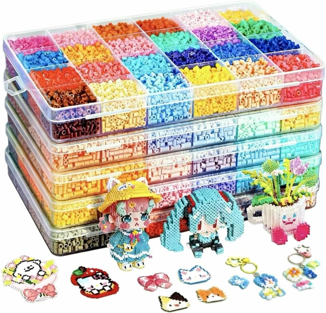 26000 48-Color 2.6mm Fuse Beads Set, Includes All Tools, Suitable for Craft Enthusiasts