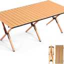 Novabright Folding Picnic Table 59'' x 20.5'' 
for Camping, Picnic, Beach, Patio, Kitchen (Wood Color)