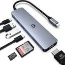 USB C HUB, 7 in 1 Hub Adapter, HDMI Output, 100W PD, USB C 3.0, 2 x USB 3.0, SD and Micro SD Card Reader, Perfect for Dell XPS/HP/Surface Laptops and More Type C Devices