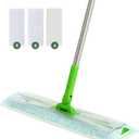 Eyliden Large Sweeper Mop, 16.5" Wide - Lock Tight Design No Lost Pads - 22 Disposable Dry & Wet Cloths, 58" Adjustable Handle, Dust Mops for Pet Hair, Hardwood Floors, Universal Refills (Green)
