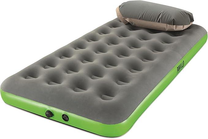 Pavillo Bestway 1.88 m x 99 cm x 22 cm Roll & Relax Air Mattress Twin with AirCinch Inflation System (Grey)