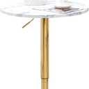 Finnhomy 24'' Round Cocktail Bar Table with Metal Base, Tall Bistro Pub Table, Adjustable 27.9''-35.4'' Counter Bar Height for Kitchen, Dining Room, Living Room, Easy Assembly, Gold