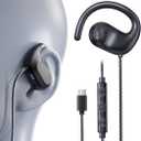 USB C Headphones Wired Earbuds Type c | Open Ear Headphones with Mic | Running Earbuds with Rotatable Earhook & Volume Control for iPhone 15 & 16, Samsung, Android USB C Phones, Tablets & Laptops