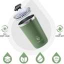 Ideus 20 oz Tumbler, Travel Coffee Mug with Splash Proof Sliding Lid, Double Wall Stainless Steel Vacuum Insulated Coffee Mug for Home and Office, Keep Beverages Hot or Cold, Avocado Green