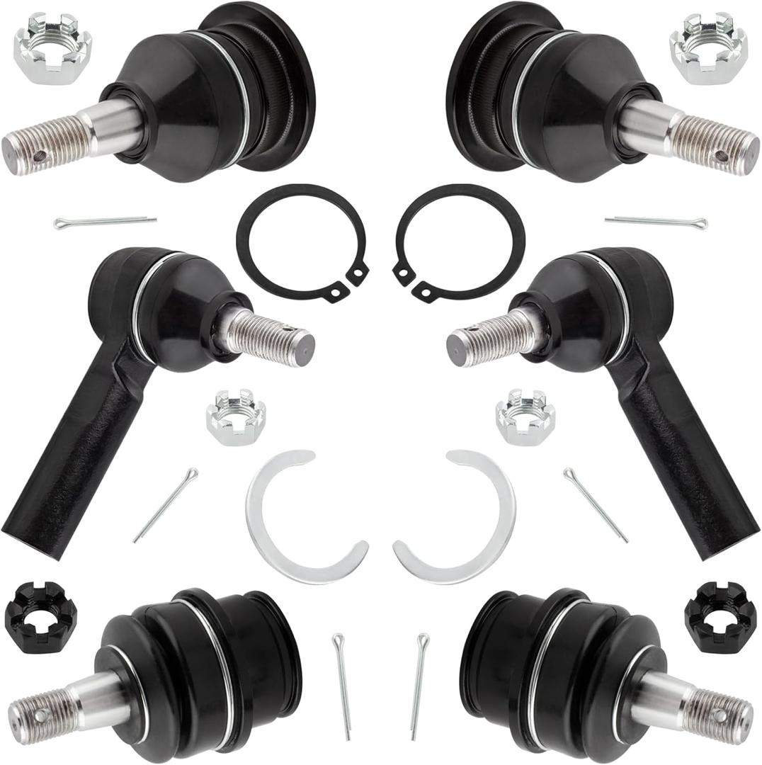 6pcs Front Lower Ball Joints Outer Tie Rod Ends 5 Lug Models Upper Ball Joints Kit Fit for 2005 2006 2007 2008 2009 2010 2011 2012 2013 2014 2015 for Toyota Tacoma K80827 K80811 ES80941