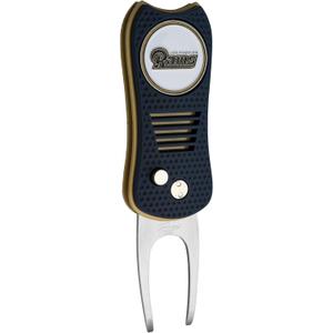 Team Golf NFL Los Angeles Rams Retractable Divot Tool with Double-Sided Magnetic Ball Marker, Features Patented Single Prong Design, Causes Less Damage to Greens (One Size, Multi Team Color)