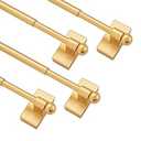 Magnetic Curtain Rods Multi-Use Adjustable Appliance Metal Doors Magnetic Rods, 9-16 Inch, 1/ 2 Inch Diameter, Pack of 4, Gold