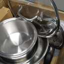 E-far 9pcs Stainless Steel Cookware Set, 3-Ply Pots and Pans Set w/Detachable Handle & Lid, Induction Cookware Kitchen Cooking Set for RV Camping, Nontoxic Whole Clad Frying/Saute/Sauce Pan, Oven Safe