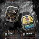 Military Smart Watches for Men (Answer/Make Calls), 2.02'' Fitness Smart Watch for Android and iPhone, Waterproof Fitness Tracker with Blood Pressure/Heart Rate/Sleep/100+ Sport Modes, Watches for Men, Black
