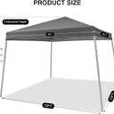 Canopy Tent, 10X10 FT Pop Up Canopy Outdoor Instant Tent Slant Legs with Carrying Bag, Portable Gazebo Shelter for Patio Deck Garden Beach (Gray)