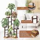 5 Tiered Corner Plant Stand with 7.1 Inch Wide Tray,Tall Plant Stand for Corner Indoor, Metal Plant Shelf Outdoor for Patio Office LivingRoom - BrownDisk