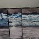 Black Framed Canvas Wall Art For Living Room Wall Decorations For Bedroom Wall Decor Black And White Wall Painting Blue Ocean Sea Wave Pictures Artwork For Modern Beach Posters Home Decor 3 Piece (16x24inches*3pcs(Black Framed), Blue Ocean Landscape Paintings Black Framed)
