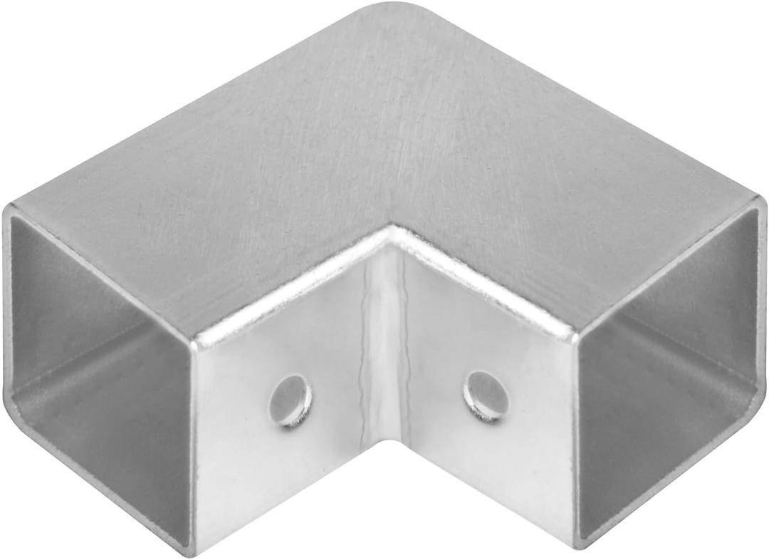 12 Pcs 1" Square Tube Fittings-2 Way Connector, L Square Tubing 90 Degree Corner Joint Fence Rail Clamp