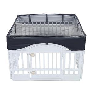 Dog Playpen Mesh Top Cover, [Playpen Not Included !!!] Fits 36" Inch Pet Playpen with 4 Panels, Dog Cage Covers Puppy Playpen Cover, Indoor/ Outdoor Use, Easy to fold for Portability,